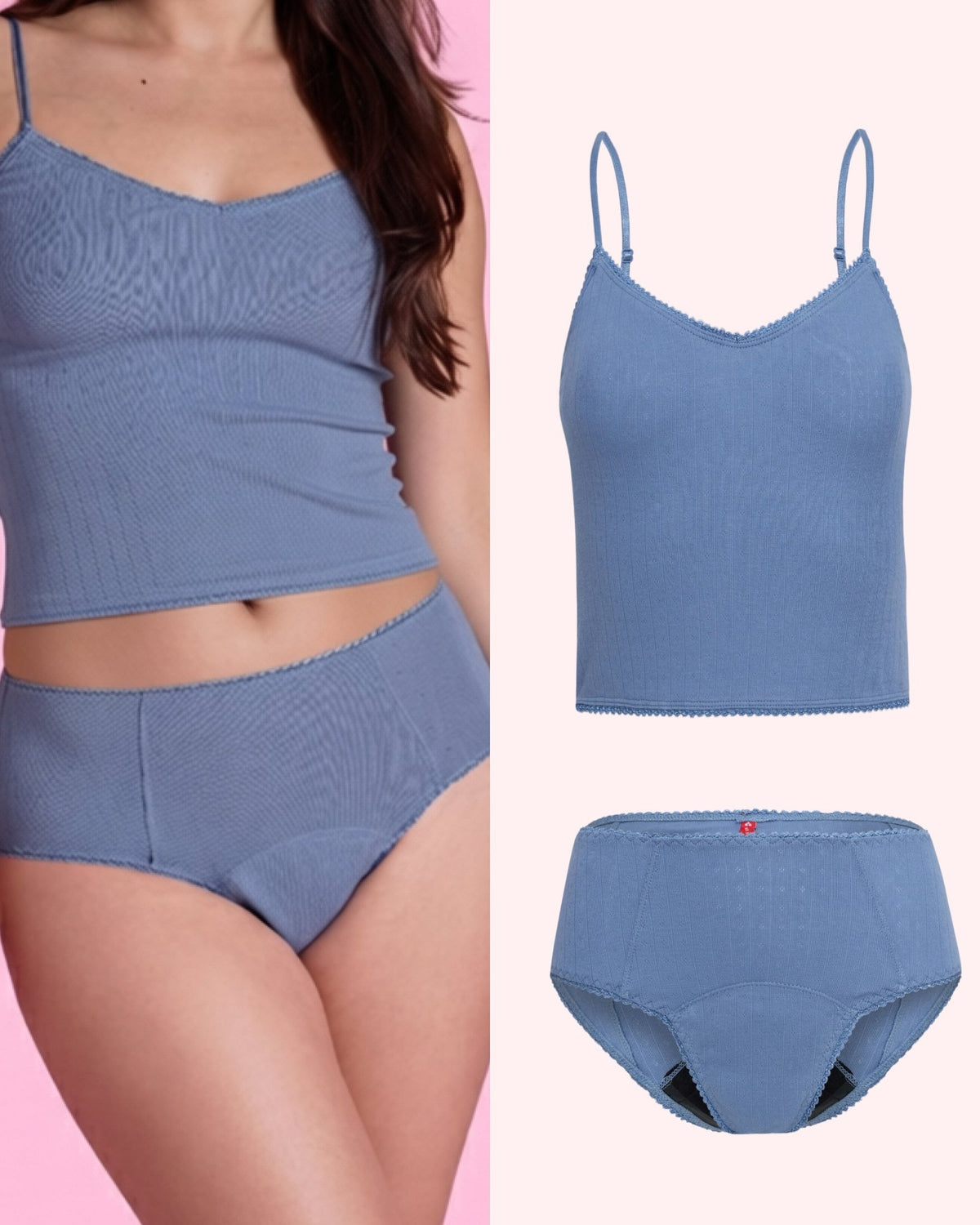 Set: Pointelle Cropped Top & High Waist - Extra Strong