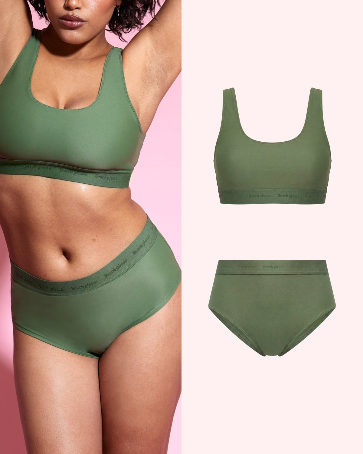 Set: ACTIVE Bikinitop & Perioden Bademode Hipster