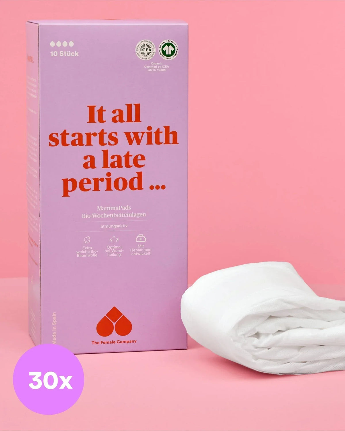 Bio-Wochenbetteinlagen – 30 Stück