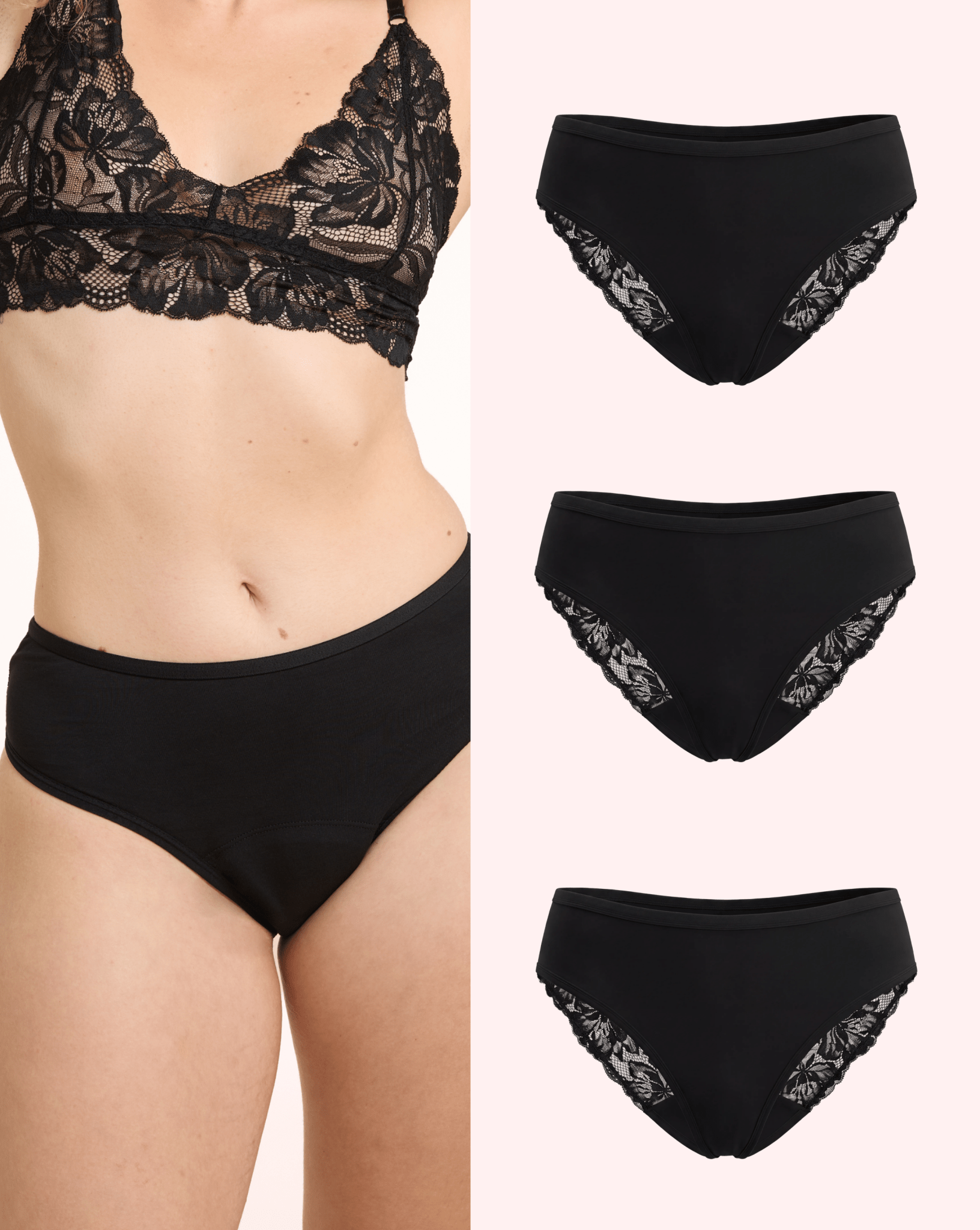 Multipack: 3x Cotton Lace Briefs